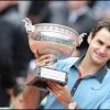 Roger Federer après sa victoire à Roland-Garros le 7 juin 2009.