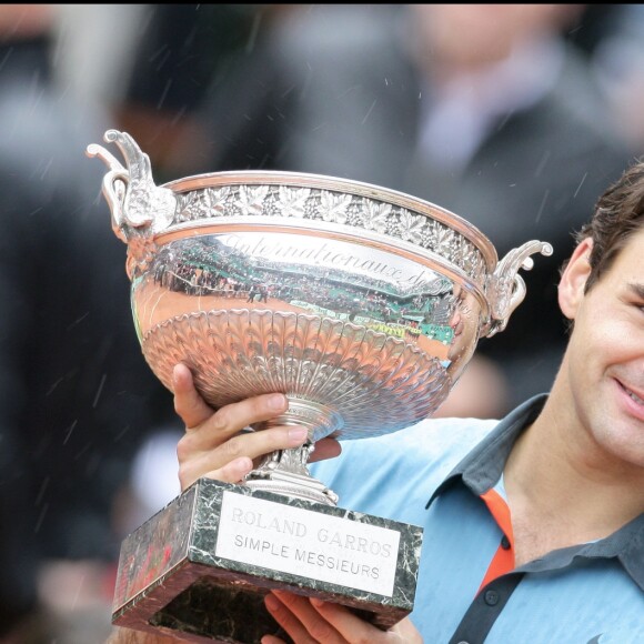 Roger Federer après sa victoire à Roland-Garros le 7 juin 2009.