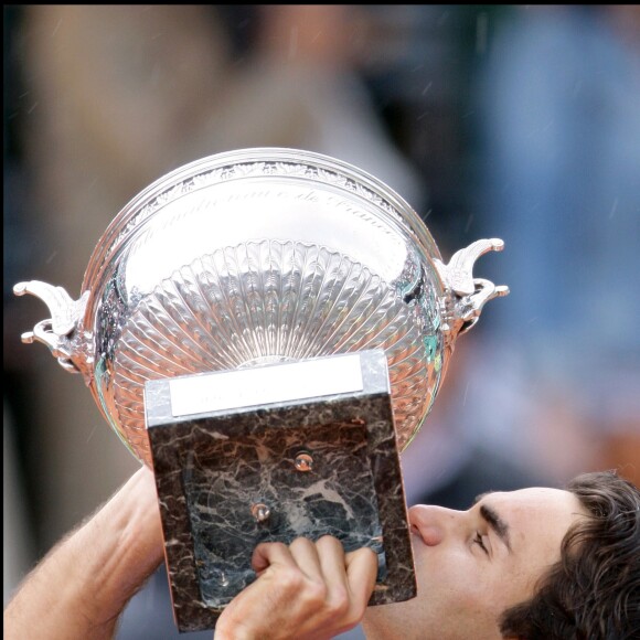 Roger Federer après sa victoire à Roland-Garros le 7 juin 2009.