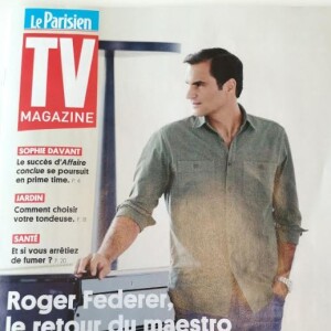 Roger Federer en couverture de "TV Magazine", supplément du "Parisien", programmes du 26 mai au 1er juin 2019.