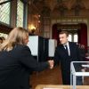 Le président de la république, Emmanuel Macron et la première dame Brigitte Macron votent pour les élections européennes au Touquet, le 26 mai 2019. © Franck Crusiaux / Pool / Bestimage