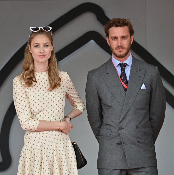 Pierre Casiraghi et sa femme Beatrice Borromeo lors du podium du 77e Grand Prix de F1 de Monaco le 26 mai 2019. © Bruno Bebert/Bestimage