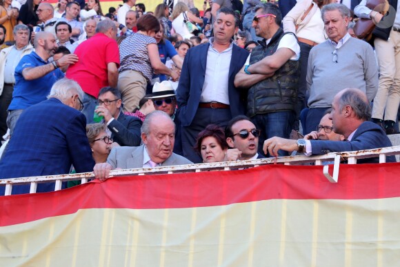 Le roi Juan Carlos Ier d'Espagne aux arènes Las Ventas à Madrid lors de la Feria de San Isidro, le 24 mai 2019.