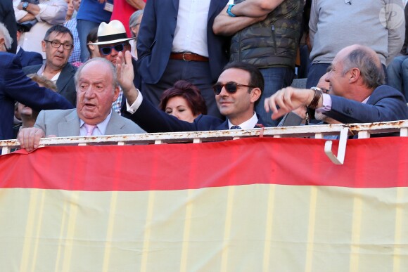Le roi Juan Carlos Ier d'Espagne aux arènes Las Ventas à Madrid lors de la Feria de San Isidro, le 24 mai 2019.