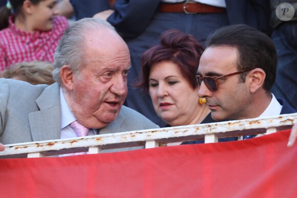 Le roi Juan Carlos Ier d'Espagne aux arènes Las Ventas à Madrid lors de la Feria de San Isidro, le 24 mai 2019.