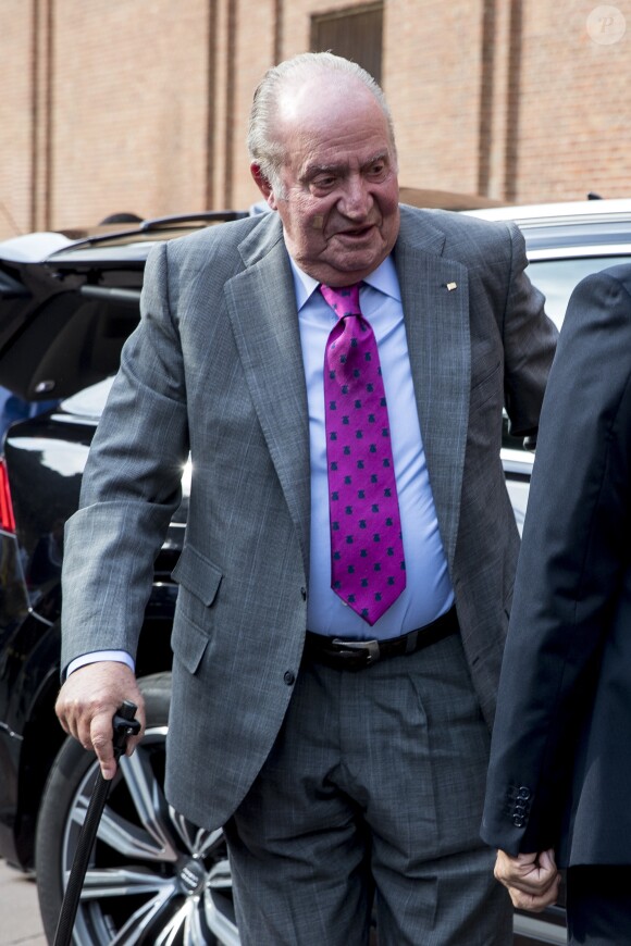 Le roi Juan Carlos Ier d'Espagne à la corrida aux arènes de Las Ventas, dans le cadre de la feria de San Isidro, à Madrid le 22 mai 2019.