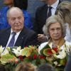 Le roi Juan Carlos Ier et la reine Sofia d'Espagne dans les tribunes du Masters 1000 de Madrid, le 11 mai 2019.