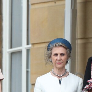 Les princesses Eugénie et Béatrice d'York lors de la garden party donnée à Buckingham Palace par la reine Elizabeth II le 29 mai 2019.