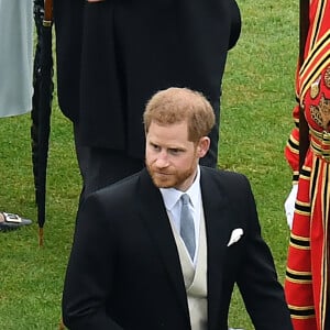 Le prince Harry lors de la garden party donnée à Buckingham Palace par la reine Elizabeth II le 29 mai 2019.