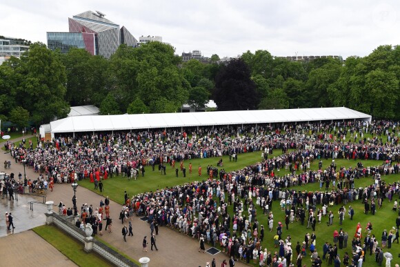 Vue aérienne lors de la garden party donnée à Buckingham Palace par la reine Elizabeth II le 29 mai 2019.