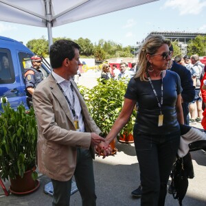 Manuel Valls et sa compagne Susana Gallardo au Grand Prix d'Espagne sur le circuit de Barcelone-Catalogne à Barcelone, le 12 mai 2019.