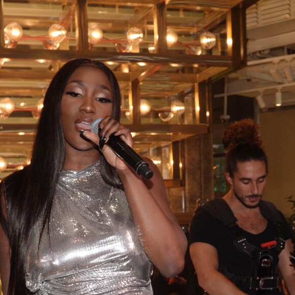 Semi-exclusif - Aya Nakamura (Aya Danioko) lors de la soirée d'inauguration de l'ouverture du nouveau grand magasin des Galeries Lafayette sur les Champs-Elysées à Paris, France, le 27 mars 2019. © Rachid Bellak/Bestimage