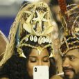 Russel Wilson et sa femme Ciara s'amusent au carnaval de Rio de Janeiro au Brésil, le 3 mars 2019.