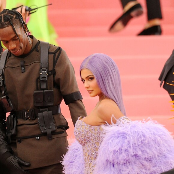 Kylie Jenner, Travis Scott - Arrivées des people à la 71ème édition du MET Gala (Met Ball, Costume Institute Benefit) sur le thème "Camp: Notes on Fashion" au Metropolitan Museum of Art à New York le 6 mai 2019.