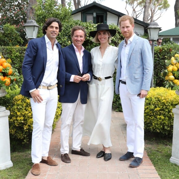 Nacho Figueras, Johnny Hornby, Delphi Figueras et le prince Harry, duc de Sussex - Coupe de polo "Sentebale ISPS Handa Polo Cup" à Rome. Cette organisation caritative Sentebale a été fondée par le duc de Sussex et le prince Seeiso en 2006 pour aider les enfants les plus vulnérables du Lesotho, du Botswana et du Malawi. Le 24 mai 2019.