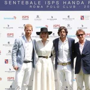 Le prince Harry, duc de Sussex, Delphi Figueras, Nacho Figueras et Johnny Hornby - Coupe de polo "Sentebale ISPS Handa Polo Cup" à Rome. Cette organisation caritative Sentebale a été fondée par le duc de Sussex et le prince Seeiso en 2006 pour aider les enfants les plus vulnérables du Lesotho, du Botswana et du Malawi. Le 24 mai 2019.