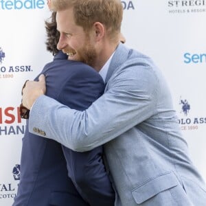 Prince Harry, Duke of Sussex, Nacho Figueras assistent à la Coupe de polo Sentebale ISPS Handa au Roma Polo Club à Rome, Italie, le 24 mai 2019.