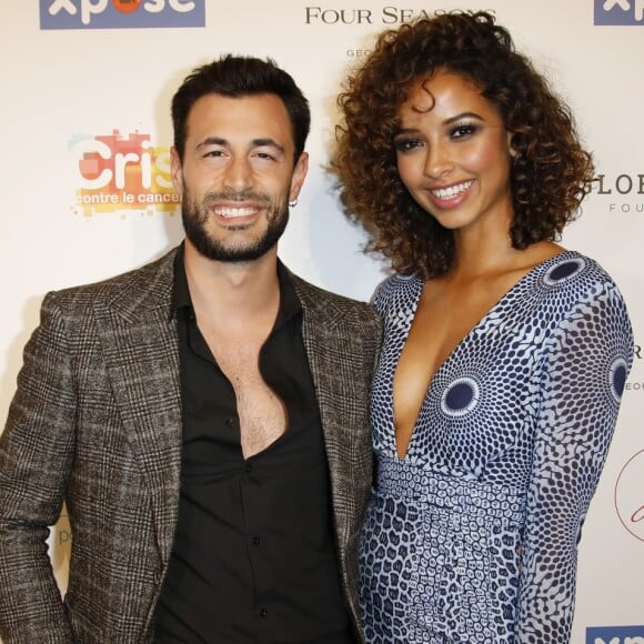 Flora Coquerel (Miss France 2014) et son compagnon Ugo Ciulla au photocall de la 10ème édition du "Global Gift Gala" à l'hôtel Four Seasons George V à Paris, le 3 juin 2019. © Marc Ausset-Lacroix/Bestimage