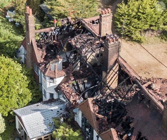 La demeure d'Oritsé Williams ravagée par les flammes le 3 juin 2019.