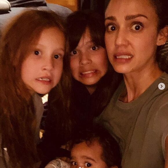 Jessica Alba et ses enfants Honor, Haven et Hayes.