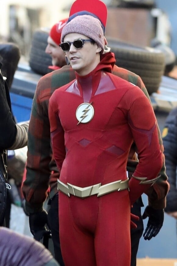 Exclusif - Grant Gustin sur le tournage de The Flash à Vancouver au Canada, le 20 novembre 2018