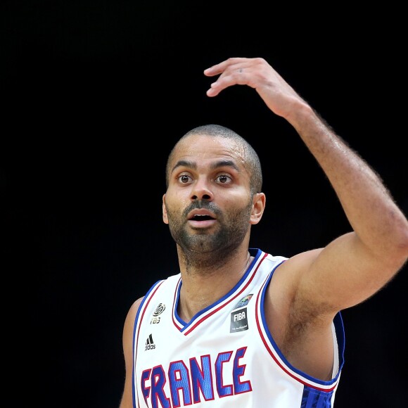Tony Parker - La France bat la Turquie lors de l'Euro 2015 de basket à Lille et accède aux quarts de finale. Lille le 12 septembre 2015