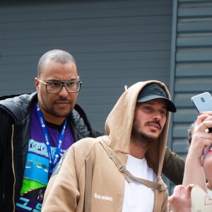 Exclusif - M. Pokora (Matt Pokora) arrive à Médiacité Liège pour la demi-finale de l'émission de The Voice Belgique, le 16 avril 2019.