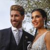 Le footballeur Sergio Ramos et l'actrice Pilar Rubio célèbrent leur union à Seville en Espagne, le 15 juin 2019.