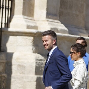 Victoria et David Beckham au mariage de Sergio Ramos et de Pilar Rubio célébré à Séville le 15 juin 2019.