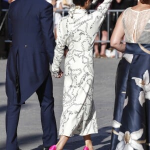Victoria Beckham et son mari David Beckham - Les célébrités arrivent à l'église pour célébrer l'union du footballeur Sergio Ramos et de l'actrice Pilar Rubio à Seville en Espagne, le 15 juin 2019.