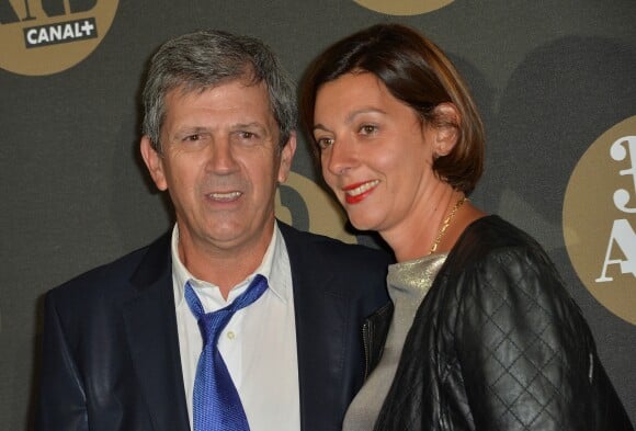 Patrick Chêne et sa femme Laurence - Soirée des 30 ans de Canal + au Palais de Tokyo à Paris le 4 novembre 2014.