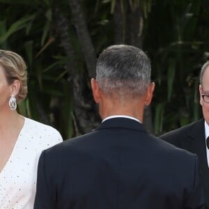 Le prince Albert II de Monaco et la princesse Charlene de Monaco (en robe Louis Vuitton) à leur arrivée à la soirée de clôture du 59e Festival de Télévision de Monte-Carlo au Grimaldi Forum à Monaco le 18 juin 2019. © Olivier Huitel/ Pool Organisation FTV/Bestimage