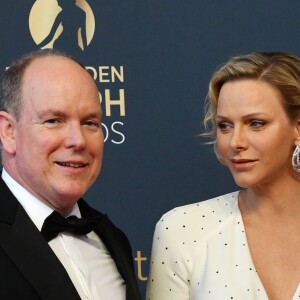 Le prince Albert II de Monaco et la princesse Charlene lors du photocall de la cérémonie de remise des Nymphes d'or du 59e Festival de Télévision de Monte-Carlo le 18 juin 2019 au Grimaldi Forum à Monaco. © Bruno Bebert/Bestimage