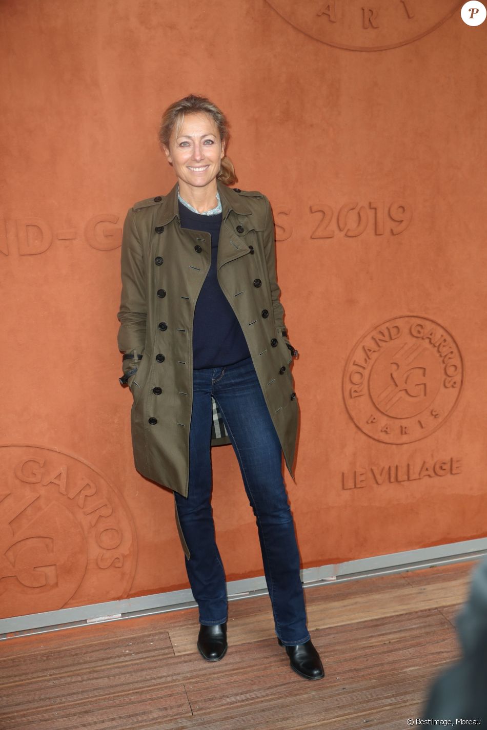 Anne-Sophie Lapix au village des internationaux de France de tennis de