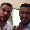 Cyril et Mohamed font une vidéo commune, lors de la finale de Koh Lanta, le 21 juin 2019