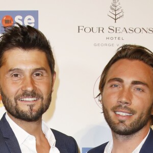 Christophe Beaugrand et son mari Ghislain Gerin au photocall de la 10ème édition du "Global Gift Gala" à l'hôtel Four Seasons George V à Paris, le 3 juin 2019. © Marc Ausset-Lacroix/Bestimage