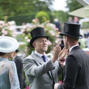 Mike et Zara Tindall avec le prince William et la duchesse Catherine de Cambridge lors du Royal Ascot le 18 juin 2019.