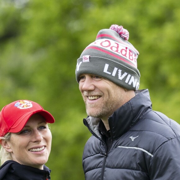 Zara (Phillips) et Mike Tindall lors du tournoi de golf caritatif ISPS Handa Mike Tindall Celebrity Golf Classic à Suitton Coldfield le 17 mai 2019.