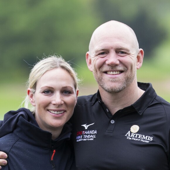 Zara (Phillips) et Mike Tindall lors du tournoi de golf caritatif ISPS Handa Mike Tindall Celebrity Golf Classic à Suitton Coldfield le 17 mai 2019.