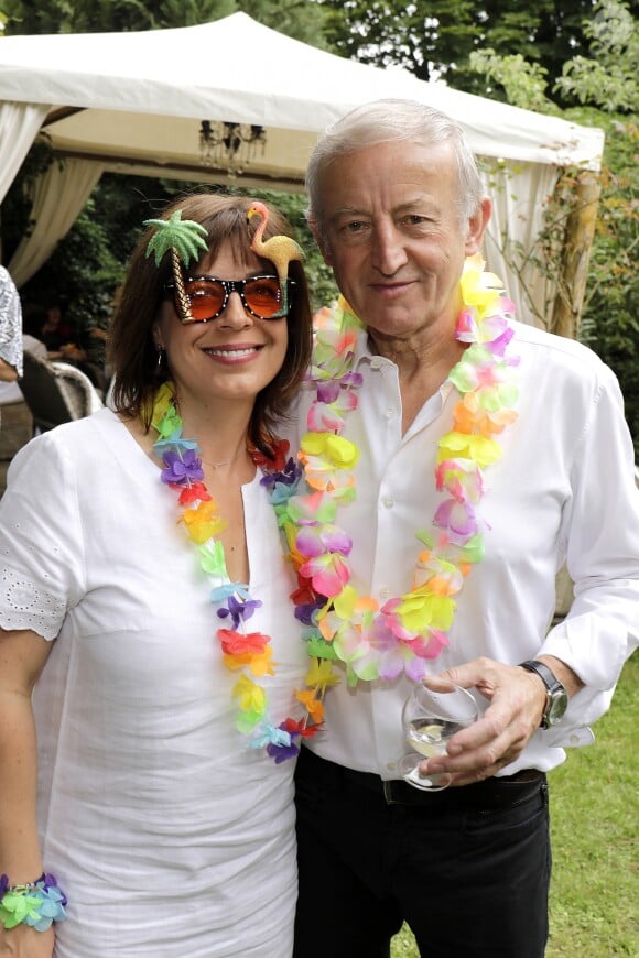 Exclusif - Yann Queffelec et sa femme Servane - Garden party organisée par Babette de Rozières chez elle à Maule le 30 juin 2019. © Cédric Perrin/Bestimage