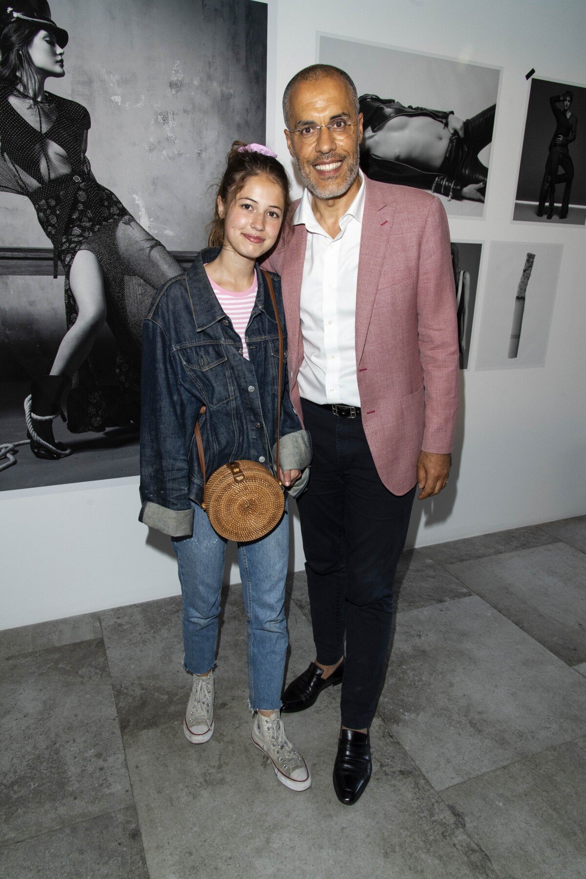 Photo : Kamel Mennour et sa fille assistent au vernissage de lexposition  du photographe Jean-Baptiste Mondino au Le Studio des Acacias à Paris le  4 juillet 2019. © Pierre PerusseauBestimage - Purepeople