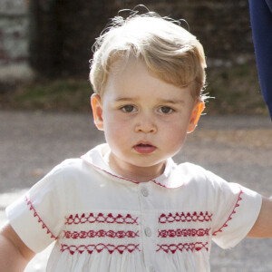 Le prince George de Cambridge - Sorties après le baptême de la princesse Charlotte de Cambridge à l'église St. Mary Magdalene à Sandringham, le 5 juillet 2015.