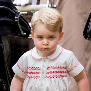 Le prince George de Cambridge - Sorties après le baptême de la princesse Charlotte de Cambridge à l'église St. Mary Magdalene à Sandringham, le 5 juillet 2015.