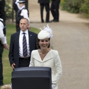 Baptême de la princesse Charlotte de Cambridge à l'église St. Mary Magdalene à Sandringham, le 5 juillet 2015.