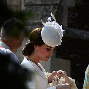 Baptême de la princesse Charlotte de Cambridge à l'église St. Mary Magdalene à Sandringham, le 5 juillet 2015.