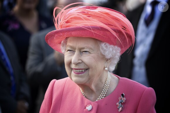 La reine Elizabeth II le 3 juillet 2019 lors de la garden party qu'elle donne chaque année au Palais de Holyrood à Édimbourg pendant la semaine royale en Écosse.