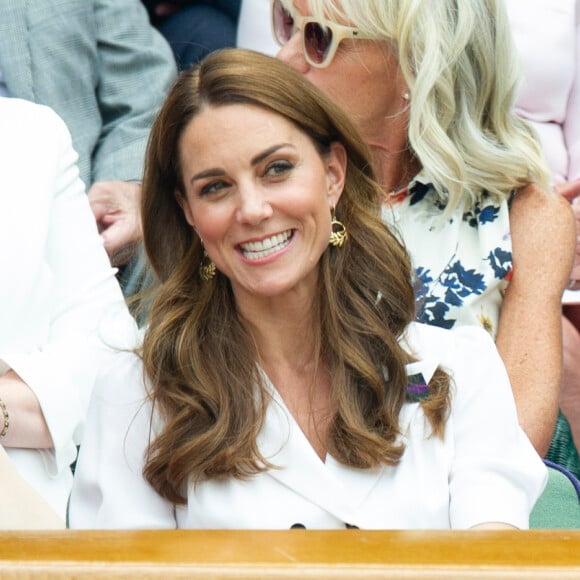 Catherine (Kate) Middleton, duchesse de Cambridge, au Tournoi de tennis de Wimbledon 2019 à Londres, Royaume Uni, le 2 juillet 2019.