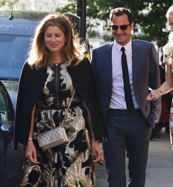 Exclusive - Roger Federer et sa femme Mirka - Mariage de Katharine McPhee et David Foster en l'église arménienne St Yeghiche à Londres, Royaume Uni, le 28 juin 2019.