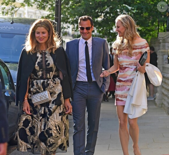 Exclusive - Roger Federer et sa femme Mirka - Mariage de Katharine McPhee et David Foster en l'église arménienne St Yeghiche à Londres, Royaume Uni, le 28 juin 2019.