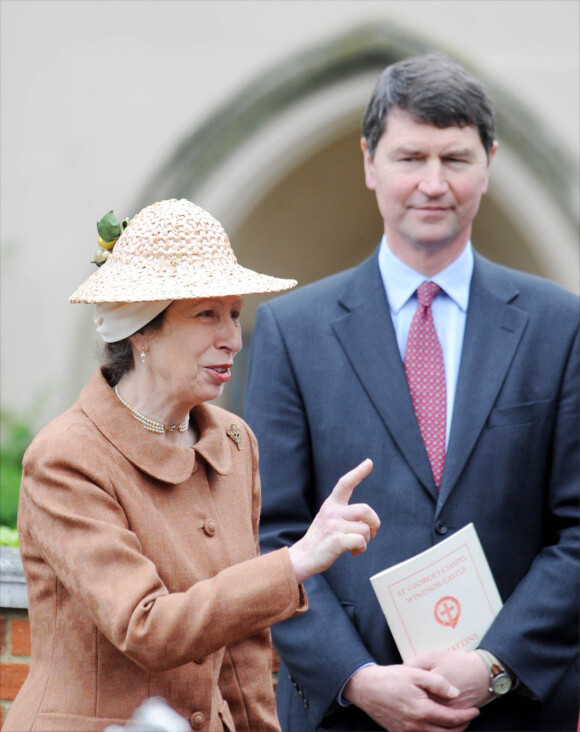 La princesse Anne et son mari Tim Laurence à Windsor en avril 2009 lors de la messe de Pâques.